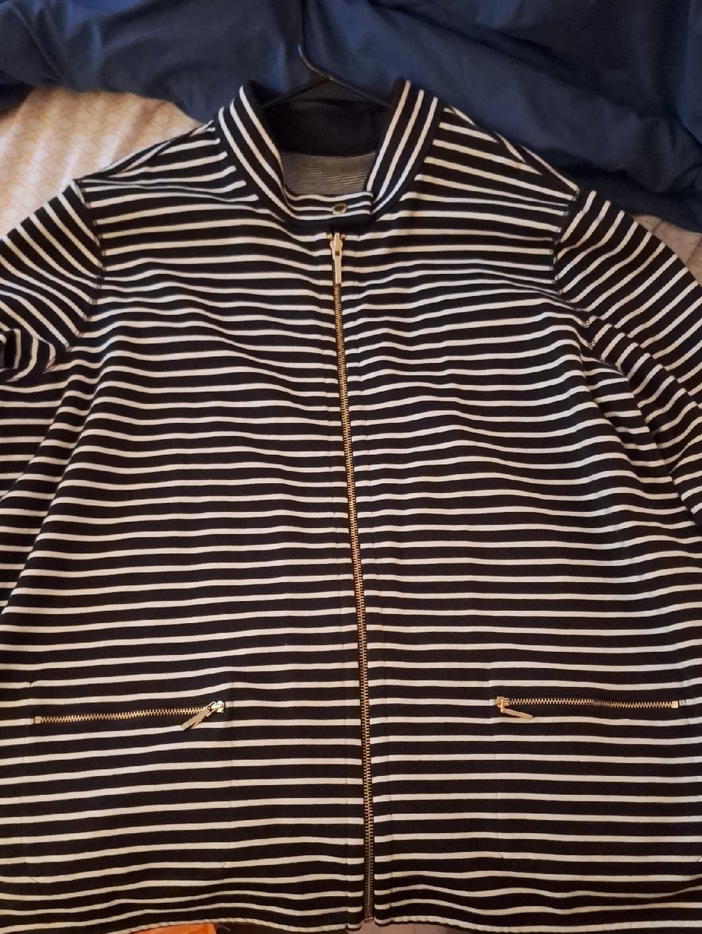 Ralph Lauren - Striped Zip Front Jacket with Gold Hardware